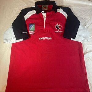 Barbarian Rugby Wear Canada Rugby 2007 World cup red and white polo shirt